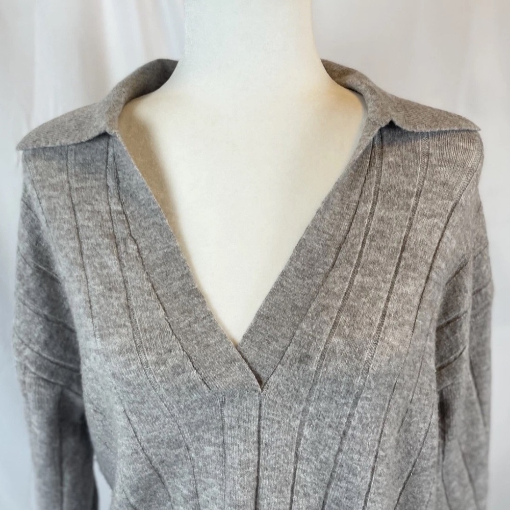 H&M Fine Knit Sweater Polo Shirt Top 3/4 Sleeve Woman’s Size‎ XS Classic RELAXED - Picture 6 of 16